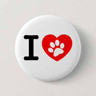 RHLAC RED HEART LOVE ANIMALS VEROORZAAKT MOTIVATIE RONDE BUTTON 5,7 CM