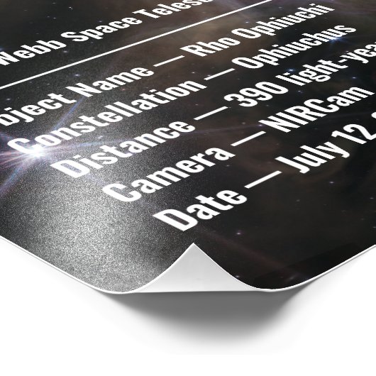 Rho Ophiuchi (NIRCam Afbeelding) JWST Afbeelding & Foto Afdruk (Hoek)