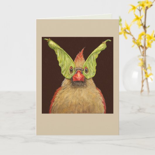 Rhoda de gemaskerde kardinaalkaart kaart (Gele Bloem)