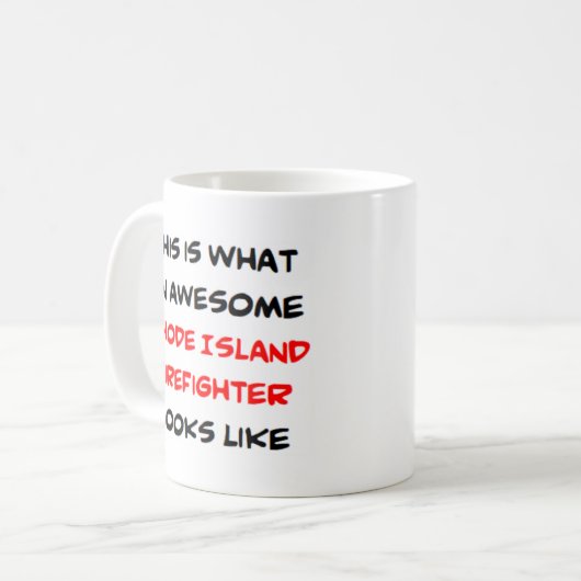 rhode - eilandbrandweerman , geweldige koffiemok (Voorkant links)