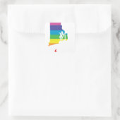 rhode insulaire regenboog vierkante sticker (Tas)