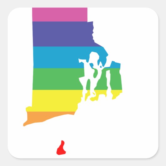 rhode insulaire regenboog vierkante sticker (Voorkant)
