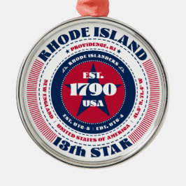 Rhode Island 13e staat kerstversiering Metalen Ornament
