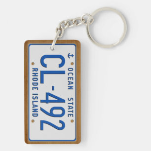 Rhode Island 1986 License Bord Sleutelhanger