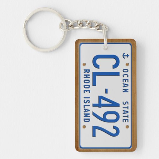 Rhode Island 1986 License Bord Sleutelhanger (Voorkant)