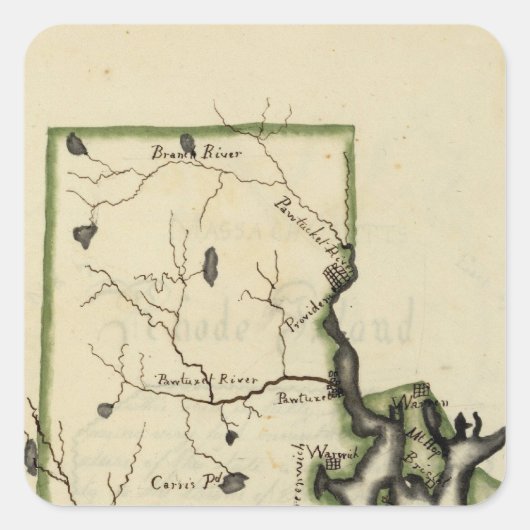 Rhode Island 6 Vierkante Sticker (Voorkant)