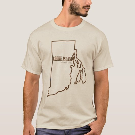 Rhode Island (actual size) T-Shirt (Voorkant)