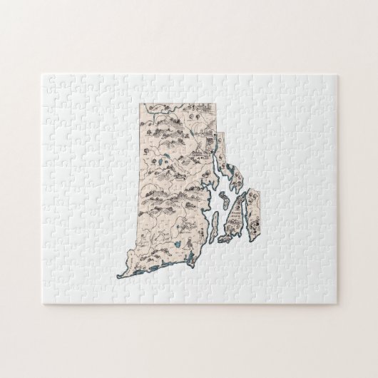 Rhode Island  Afbeelding Map Legpuzzel (Horizontaal)