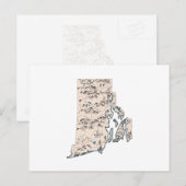Rhode Island  Afbeelding Map Little Rhody Briefkaart (Voorkant / Achterkant)