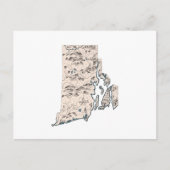 Rhode Island  Afbeelding Map Little Rhody Briefkaart (Voorkant)