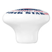 Rhode Island Amerikaanse staat rood wit blauw typo Keramische Knop (Zijkant)