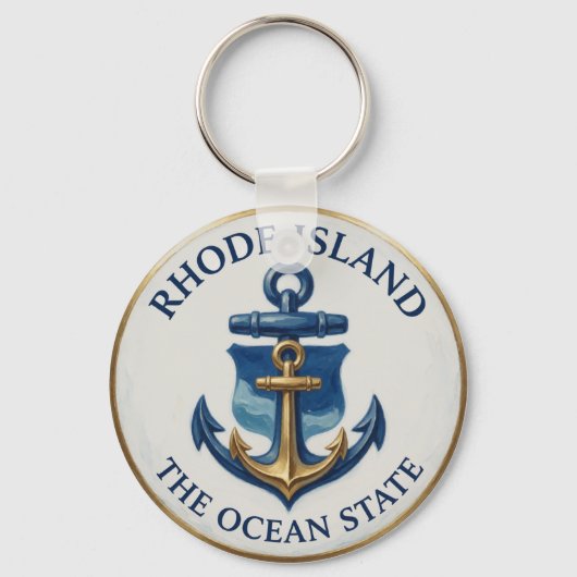 Rhode Island Anker Embleem ⚓ Sleutelhanger (Voorkant)