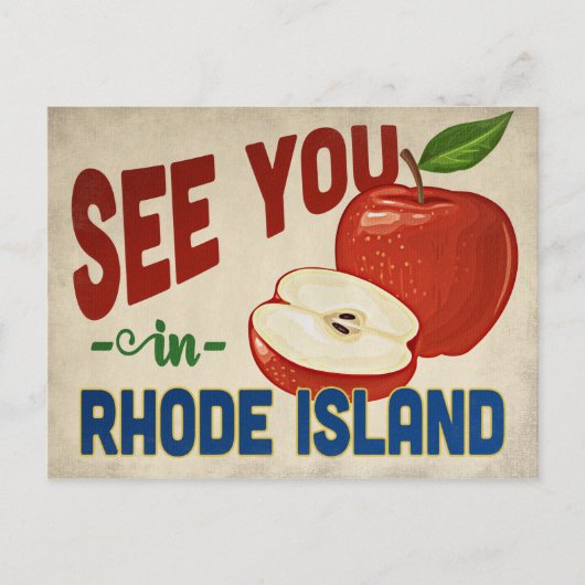 Rhode Island Apple - Vintage Travel Briefkaart (Voorkant)