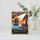 Rhode Island | Art. Deco Briefkaart (Staand voorkant)