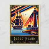 Rhode Island | Art. Deco Briefkaart (Voorkant)