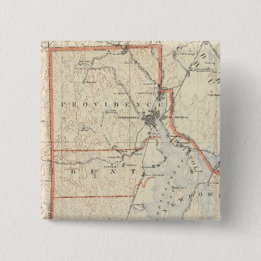 Rhode Island atlas 2 Vierkante Button 5,1 Cm (Voorkant)