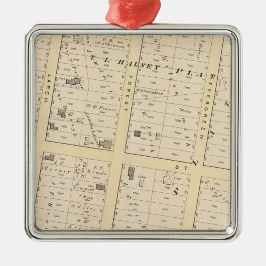 Rhode Island Atlas Map Metalen Ornament (Voorkant)