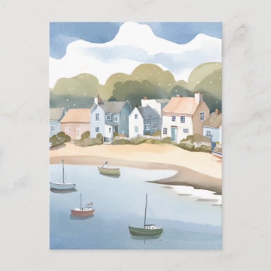 Rhode Island Beach Shore Waterverf Briefkaart (Voorkant)