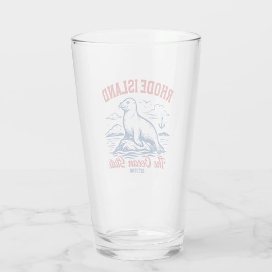Rhode Island Beach Vibes Gift Idea Glas (Achterkant)