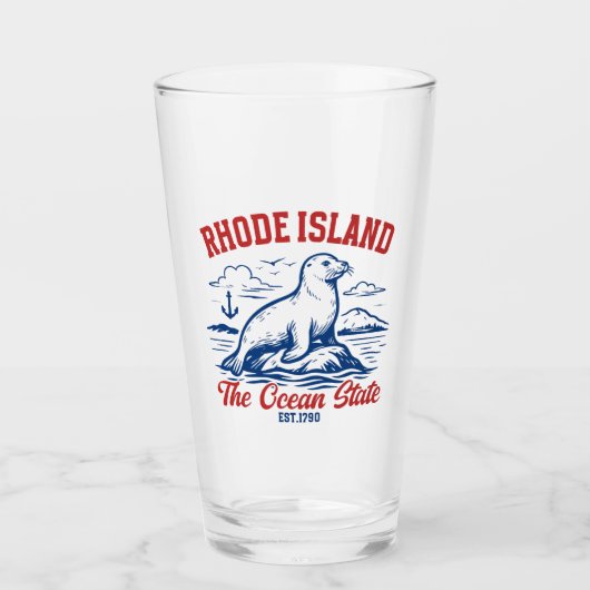Rhode Island Beach Vibes Gift Idea Glas (Voorkant)
