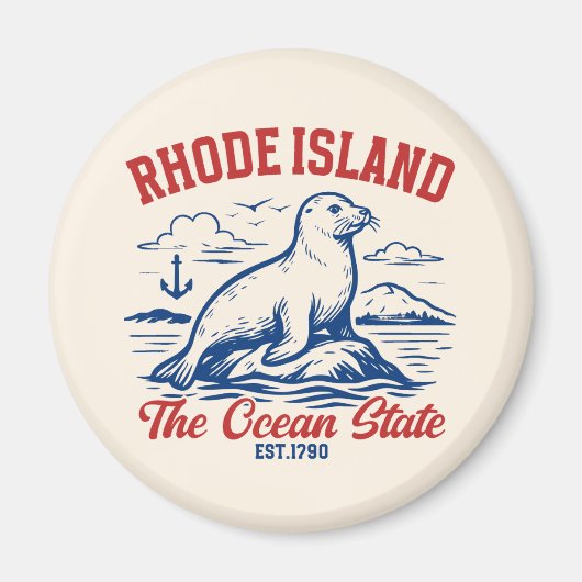 Rhode Island Beach Vibes Gift Idea Magneet (Voorkant)