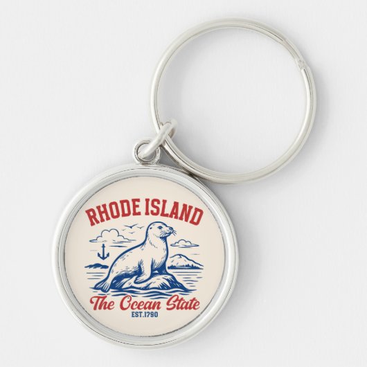 Rhode Island Beach Vibes Gift Idea Sleutelhanger (Voorkant)