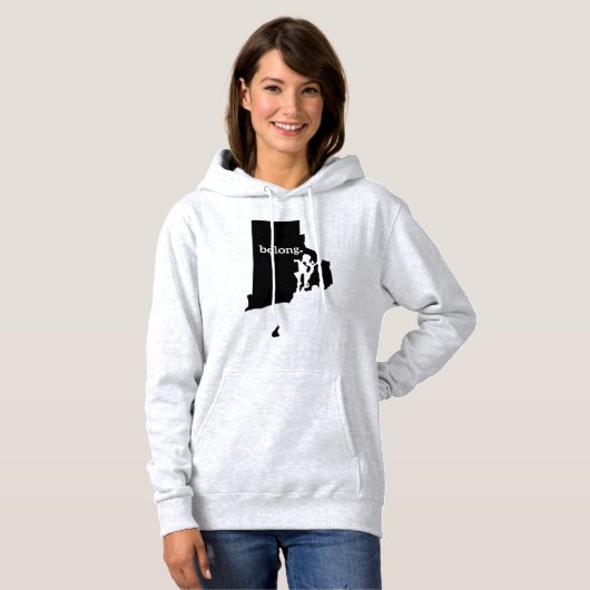 Rhode Island Belong State Map Hoodie (Voorkant volledig)