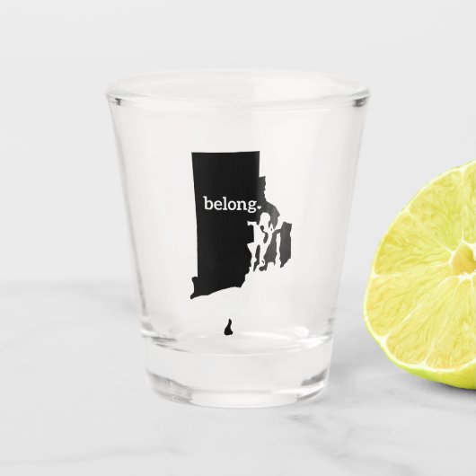 Rhode Island Belong State Map Shot Glas (Voorkant)