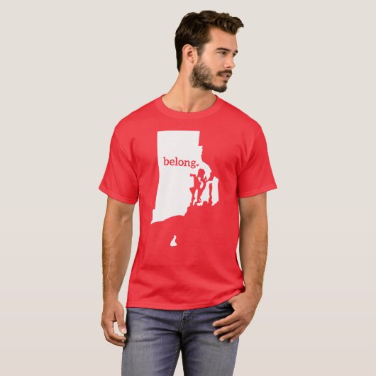 Rhode Island Belong State Map T-shirt (Voorkant volledig)
