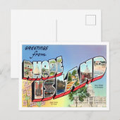 Rhode Island  Big Letters Briefkaart (Voorkant / Achterkant)