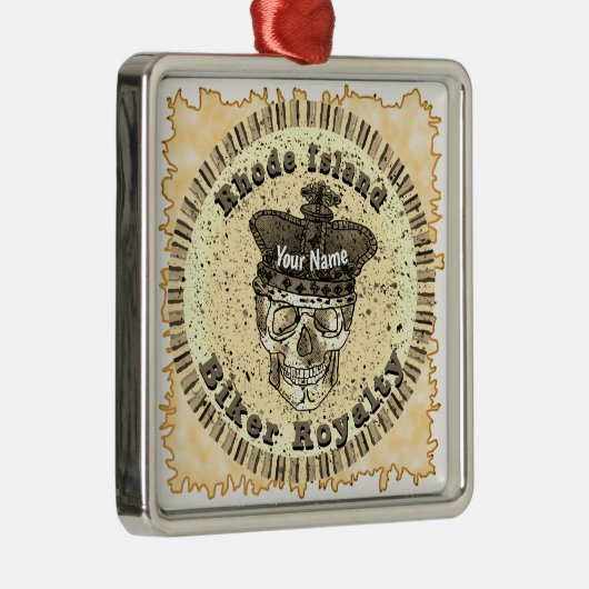 Rhode Island Biker  Metalen Ornament (Rechts)