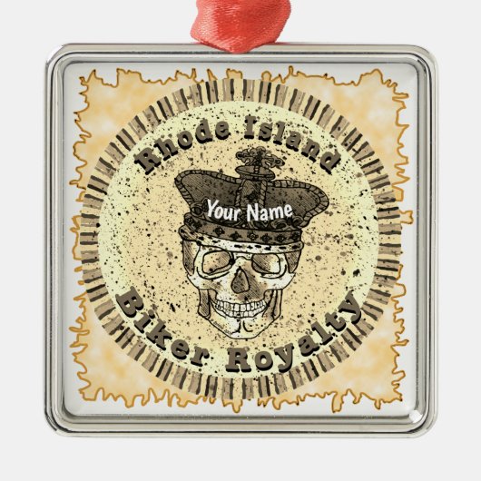 Rhode Island Biker  Metalen Ornament (Voorkant)