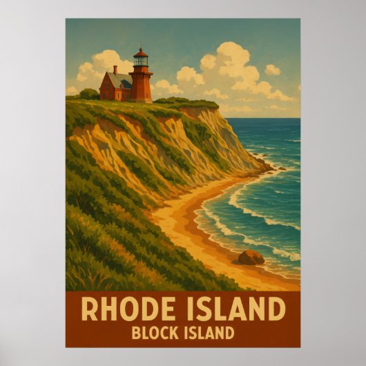 Rhode Island Block Island V02 Poster (Voorkant)