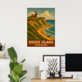 Rhode Island Block Island V02 Poster (Thuiskantoor)