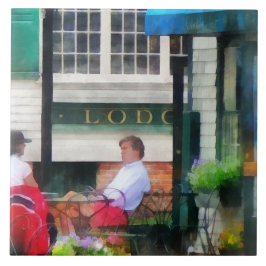 Rhode Island - Cafe Newport RI Tegeltje (Voorkant)