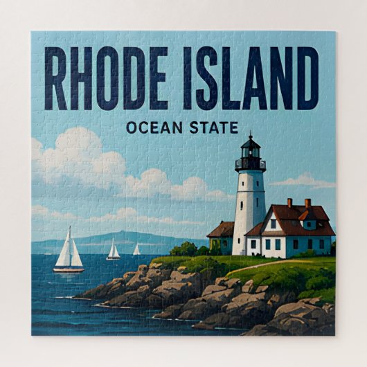 Rhode Island Capitol-haven Ocean State Legpuzzel (Verticaal)