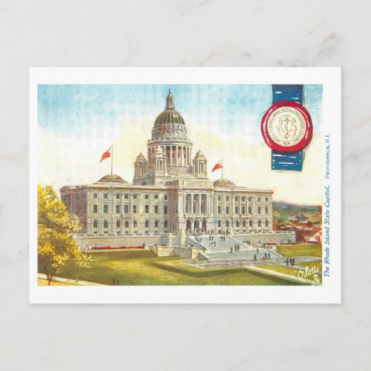  Rhode Island Capitol met Seal Briefkaart (Voorkant)