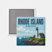 Rhode Island Capitool Haven Ocean Staat Magneet (Voorkant / Achterkant)