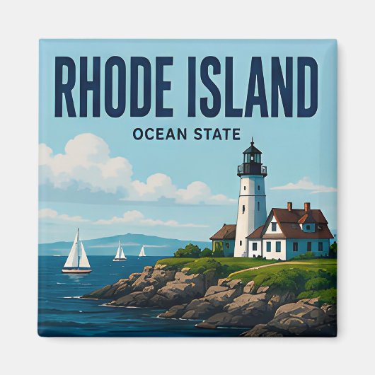 Rhode Island Capitool Haven Ocean Staat Magneet (Voorkant)