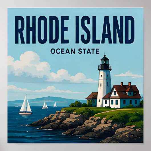Rhode Island Capitool Haven Ocean Staat Poster (Voorkant)