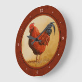 Rhode Island Chicken Red Background Grote Klok (Hoek)