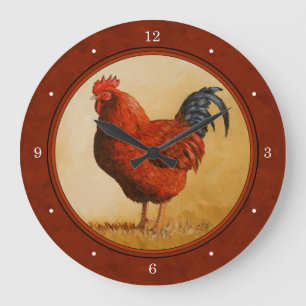 Rhode Island Chicken Red Background Grote Klok