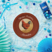 Rhode Island Chicken Red Background Papieren Bordje (Feest)