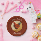 Rhode Island Chicken Red Background Papieren Bordje (Feest)
