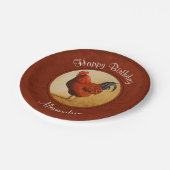 Rhode Island Chicken Red Background Papieren Bordje (Gekanteld)