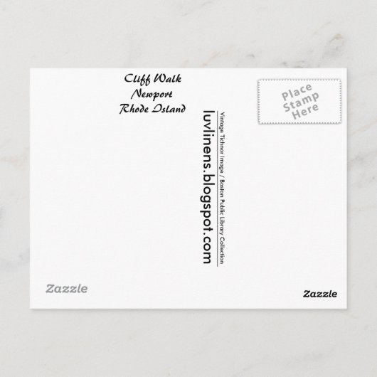 Rhode Island, Cliff Walk, Newport Briefkaart (Achterkant)