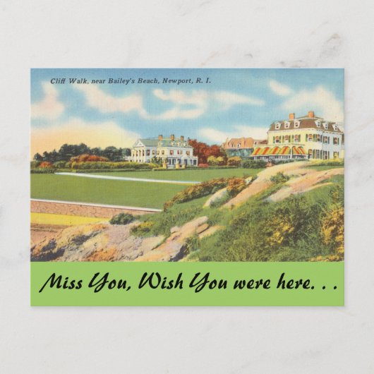 Rhode Island, Cliff Walk, Newport Briefkaart (Voorkant)