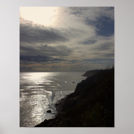 Rhode Island Cliffside Ocean Waterscape Poster (Voorkant)