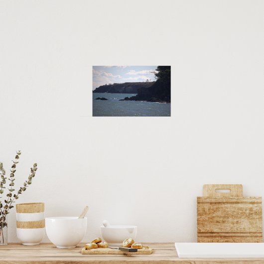 Rhode Island Cliffside Ocean Waterscape Poster (Keuken)