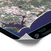 Rhode Island Coastline satelliet poster (Hoek)